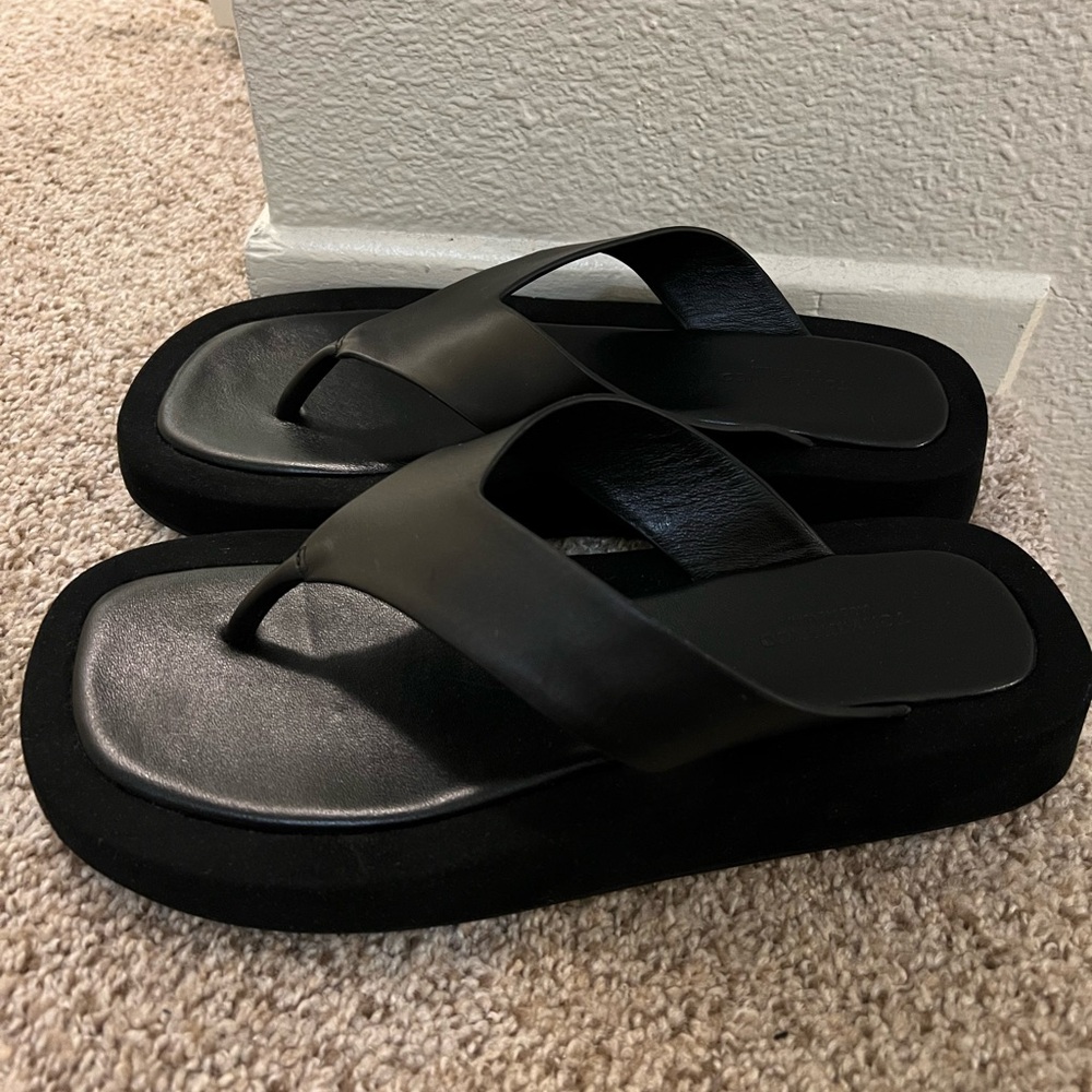 REVOLVE Black Platform Thong Sandals